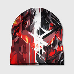 Шапка Красная каменная абстракция и белая полоса, цвет: 3D-принт