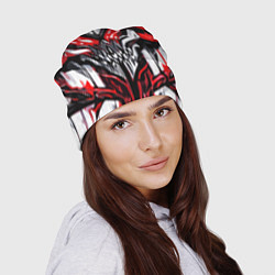 Шапка Абстрактный красный череп, цвет: 3D-принт — фото 2