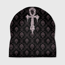 Шапка Крест - узор с черепами