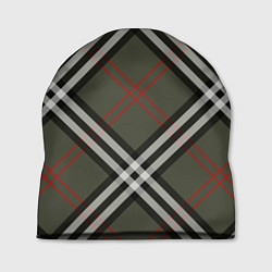 Шапка Стильная клетка - милитари, крупно