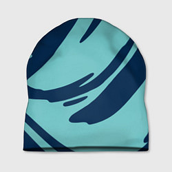 Шапка Тёмно-синий и бирюзовый абстракция