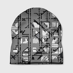 Шапка Тёмный серый простая абстракция