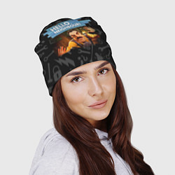 Шапка Привет сосед на фоне замков, цвет: 3D-принт — фото 2