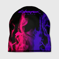Шапка Cyberpunk 2077 neon flame