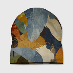 Шапка Акварельные листья абстракция