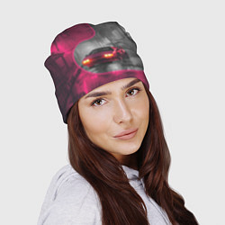 Шапка Спорткар в тропическом городе, цвет: 3D-принт — фото 2