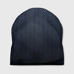 Шапка Тёмный серо-синий градиент текстурированный с узор
