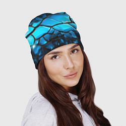Шапка Синяя текстура объемных плит, цвет: 3D-принт — фото 2
