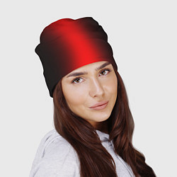 Шапка Чёрно-красный градиент по центру, цвет: 3D-принт — фото 2