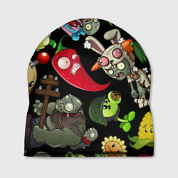 Шапка Растения против зомби персонажи на черном, цвет: 3D-принт