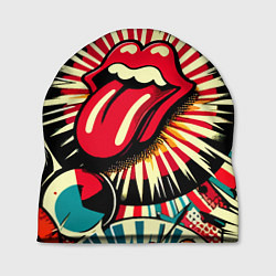 Шапка Logo of the Rolling Stones - pop art, цвет: 3D-принт