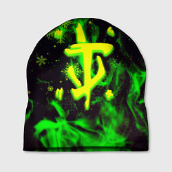 Шапка Doom кислотный снег в огне лого