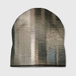Шапка Размытые серо-бежевые полосы