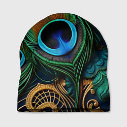 Шапка Узоры и перья павлина, цвет: 3D-принт