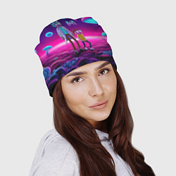 Шапка Морти и Рик на планете неоновых сказочных грибов, цвет: 3D-принт — фото 2