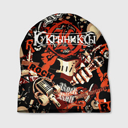 Шапка Кукрыниксы на фоне электрогитар