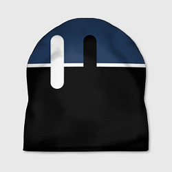 Шапка Простая абстракция сине-чёрный с белым