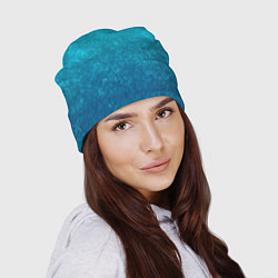 Шапка Лазурный голубой текстурный градиент, цвет: 3D-принт — фото 2