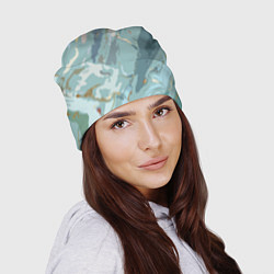 Шапка Холодный голубой абстракция, цвет: 3D-принт — фото 2