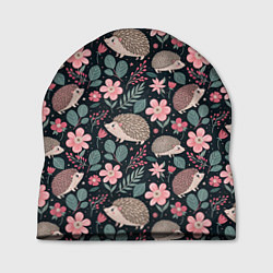 Шапка Ёжики в цветах