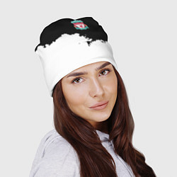 Шапка Liverpool черно белый, цвет: 3D-принт — фото 2