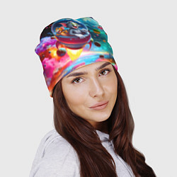 Шапка Том и Джерри летят в ракете - нейроарт, цвет: 3D-принт — фото 2