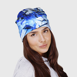 Шапка Абстрактный космический синий фон неоновых плит, цвет: 3D-принт — фото 2