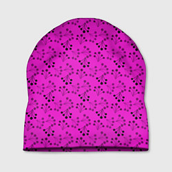 Шапка Ягодная поляна неоновый малиновый, цвет: 3D-принт