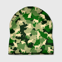 Шапка Кошачий камуфляж цветной