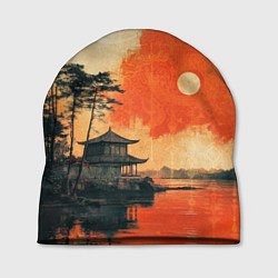 Шапка Рыбацкий дом на закате