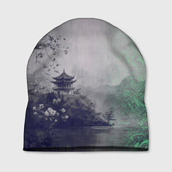 Шапка Рыбацкий домик на берегу озера