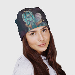 Шапка Богомол акварельный, цвет: 3D-принт — фото 2