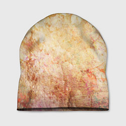 Шапка Абстракция - drops corroded by bleach on an orange