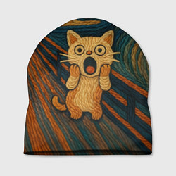 Шапка Котик Крик - вязаный нейроарт