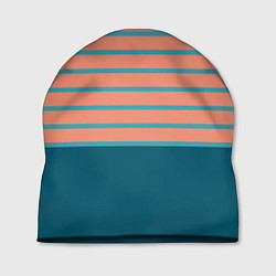 Шапка Полосатый мандариновый морской рассвет, цвет: 3D-принт
