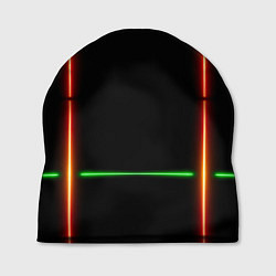 Шапка Color black green orange lines