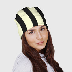 Шапка Color black beige line, цвет: 3D-принт — фото 2