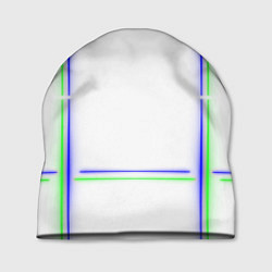 Шапка Neon white green light blue