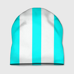 Шапка Color light blue white lines, цвет: 3D-принт