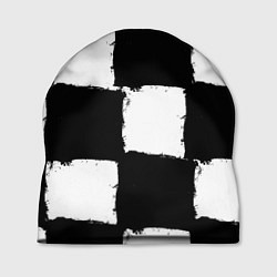 Шапка Черные квадраты в виде шахматной доски, цвет: 3D-принт