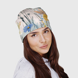 Шапка Цветы полевые, цвет: 3D-принт — фото 2