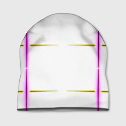 Шапка Color white pink yellow stripes, цвет: 3D-принт