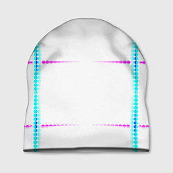 Шапка Color white blue pink stripes, цвет: 3D-принт