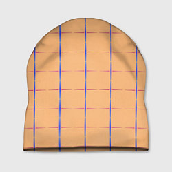 Шапка Color beige blue cross, цвет: 3D-принт