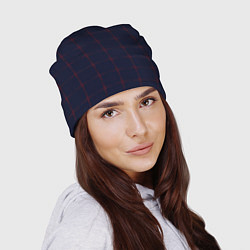 Шапка Color dark blue red crosses, цвет: 3D-принт — фото 2