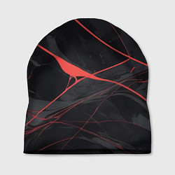 Шапка Текстура мрамора с красными полосками, цвет: 3D-принт
