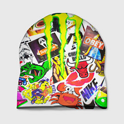 Шапка Monster energy стикеры бренды