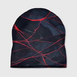 Шапка Мраморные узоры из переплетений красных линий, цвет: 3D-принт