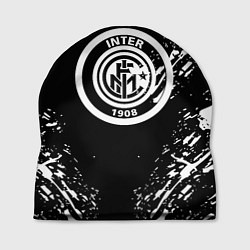 Шапка Inter белые штрихи красок, цвет: 3D-принт