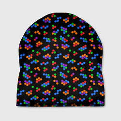 Шапка Разноцветные детали мозаики на черном